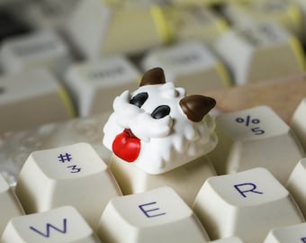 Fluffy Horned Keycap, Gaming Keycap, Custom Resin keycaps, Keycaps set, Custom Artisan Keycap, Cute Keycap, Birthday Gift