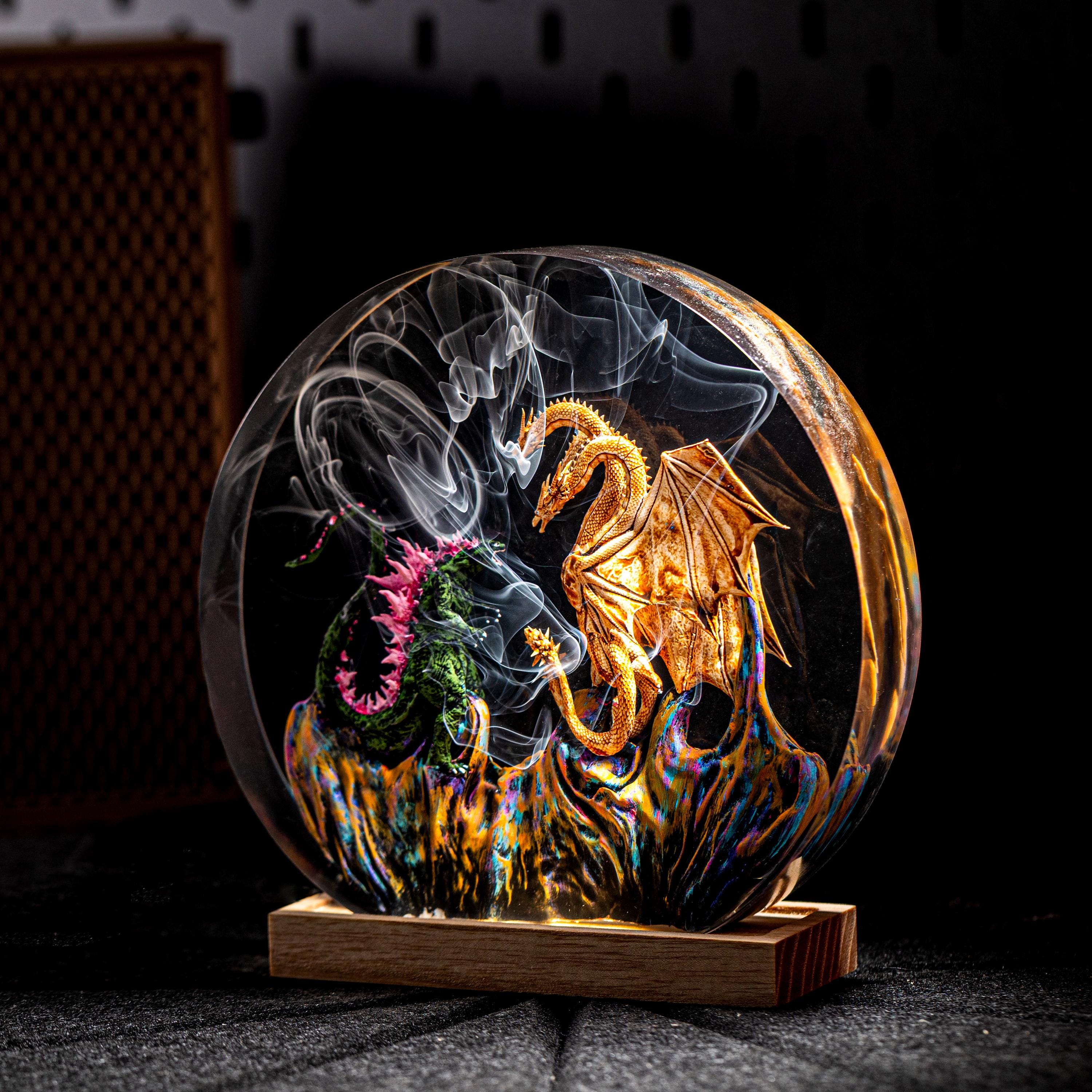 ジオラマモンスターファイティングレジンランプ、カスタムナイトライト