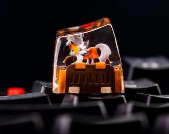 Tecla Lycanroc, personalizada, de anime, de resina, hecha a mano, para teclado mecánico, regalo de Navidad