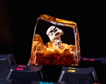 Tecla artesanal de Stormtrooper, Tecla artesanal, Tecla de Star Wars, Tecla artesanal de Star Wars, Star Wars para teclado mecánico, Regalo para papá