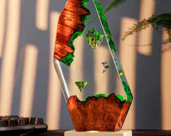 TLOZ Resin Lamp, Anime Resin Table lamp, Custom Night Light, Resin Epoxy Night Light, Wooden table Lamp, Gift For him, Halloween Gift