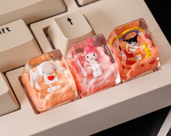 Artisan Cinnamoroll Keycap, Cute Kuromi Keycap, Kawaii Japanese Cartoon  Keycap, Cinna Resin Keycap for Mechanical Keyboard, Christmas gift