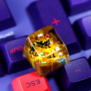 Umbreon Artisan Keycap, Custom Keycap, Evolution Poke Keycap ,Keycap for Mechanical Keyboard, Birthday Gift, Father's Day Gift