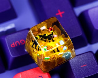 Klawisze Umbreon Artisan, niestandardowe nakładki na klawisze, Evolution Poke Keycap, nakładki na klawisze do klawiatury mechanicznej, prezent urodzinowy, prezent świąteczny