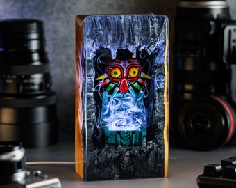 The Legend Mask Night Lamp, Resin Night Light, Legend Mask Table Lamp, Handmade Nightlight, Customize Lamp , Birthday Gift
