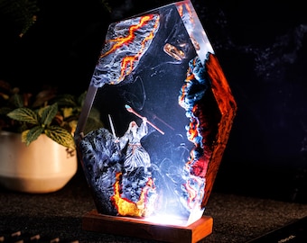 Lord King Resin Lamp, Custom Movie Epoxy Night Light,Christmas Epoxy Resin Lamp, Magic Ring Lamp, Gift For him, Birthday Gift,Halloween Gift