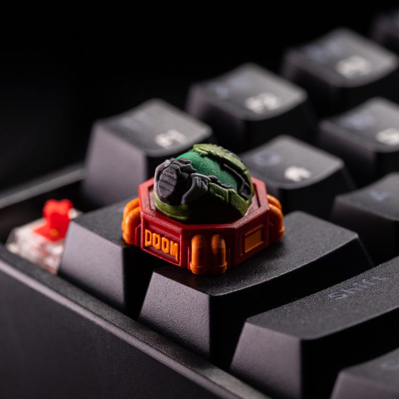 Doom Dark Ages-tangentbord, Doomguy Gaming-tangentbord, anpassat tangentbord, hantverksmässigt tangentbord för mekaniskt tangentbord, present till honom, julklapp bild 2