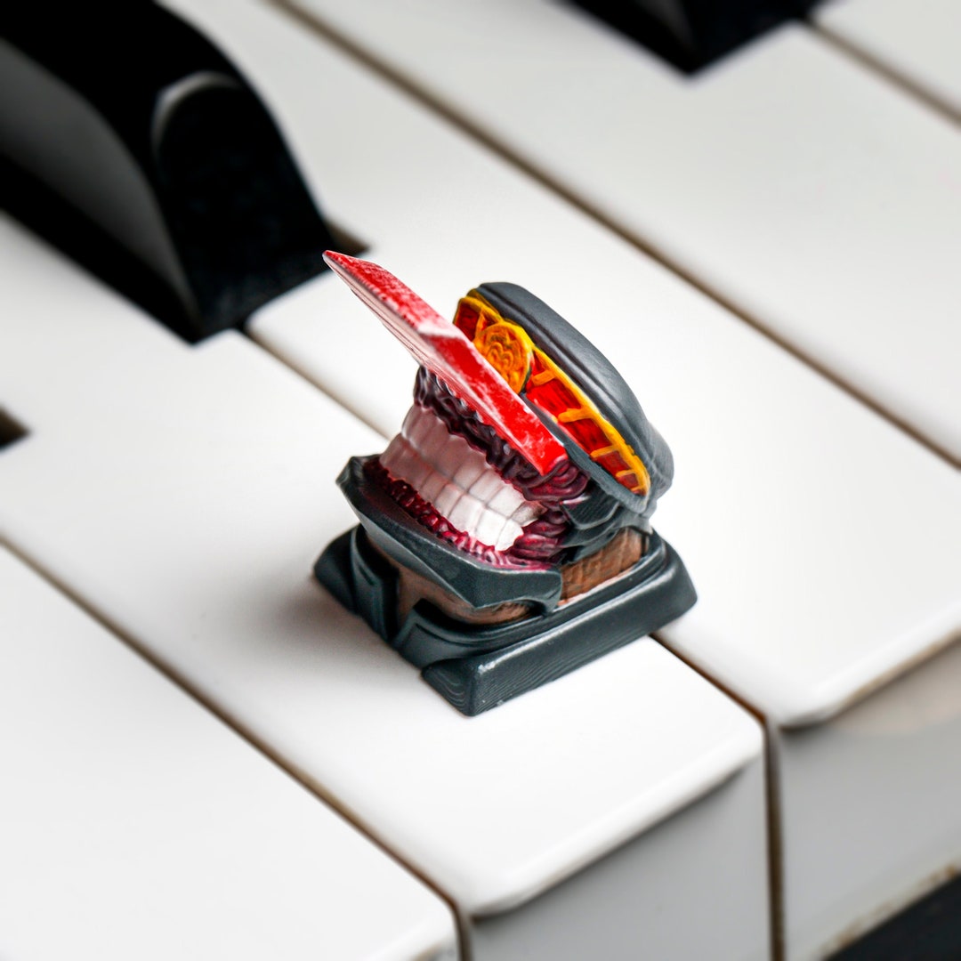 Chainsaw Artisan Keycap, Artisan Keycap, Chainsaw Anime Keycap, Anime Katana Samurai Keycap