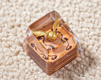 Golden Wingball Keycap, Magic Broom Keycap, Magic Wand Keycap, Wizard School Keycap, Sorting Hat Keycap, Handmade keycap, Halloween Gift