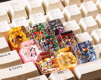 Pirate Anime Keycap, Custom Keycap Anime, Straw Pirate Anime Keycap, Devil Fruit Keycap, Sea Thieves Keycap, Birthday Gift, Gift For Dad