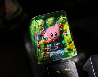 Kirby Artisan Keycap, Artisan Keycap, Cute Kirby Keycap, Kirby Star Keycap,Custom Artisan Keycap, Anime Kirby Keycap for Mechanical Keyboard