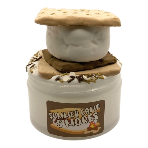 Summer Camp S'mores Slime - DIY, Butter Slime, Food Slime, Chocolate Charm,  S'mores Sprinkles, Gift Idea, Birthday Idea, Slime With Clay