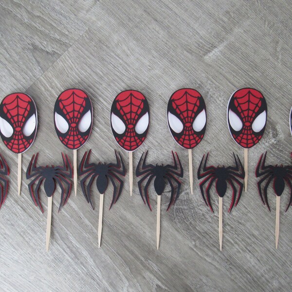 Spiderman Cupcake Toppers Etsy
