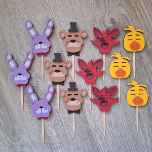 FNAF Cupcake Toppers: Five Nights at Freddy Theme (Set of 12)