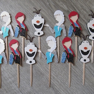 Frozen Inspired Cupcake Toppers, Frozen Theme, Frozen Birthday, Elsa Birthday, Anna Birthday, Olaf Birthday