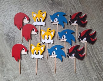 Sonic Cupcake Toppers: Gaming Birthday Theme