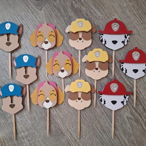 Paw Patrol Cupcake Toppers: Paw Birthday Theme