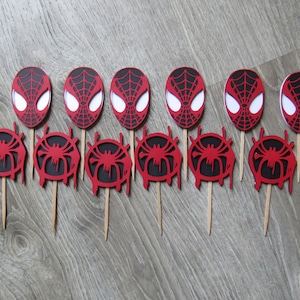 Spiderverse Miles Morales Cupcake Toppers, Into The Spiderverse Birthday, Spiderverse Birthday