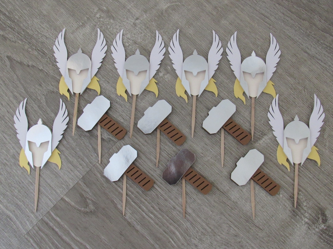 Thor Cupcake Toppers, Mighty Thor Birthday , Avengers Birthday, Marvel Thor Party, Superhero