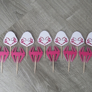 Spider Gwen Cupcake Toppers, Spider Gwen Birthday, Spider Girl Birthday