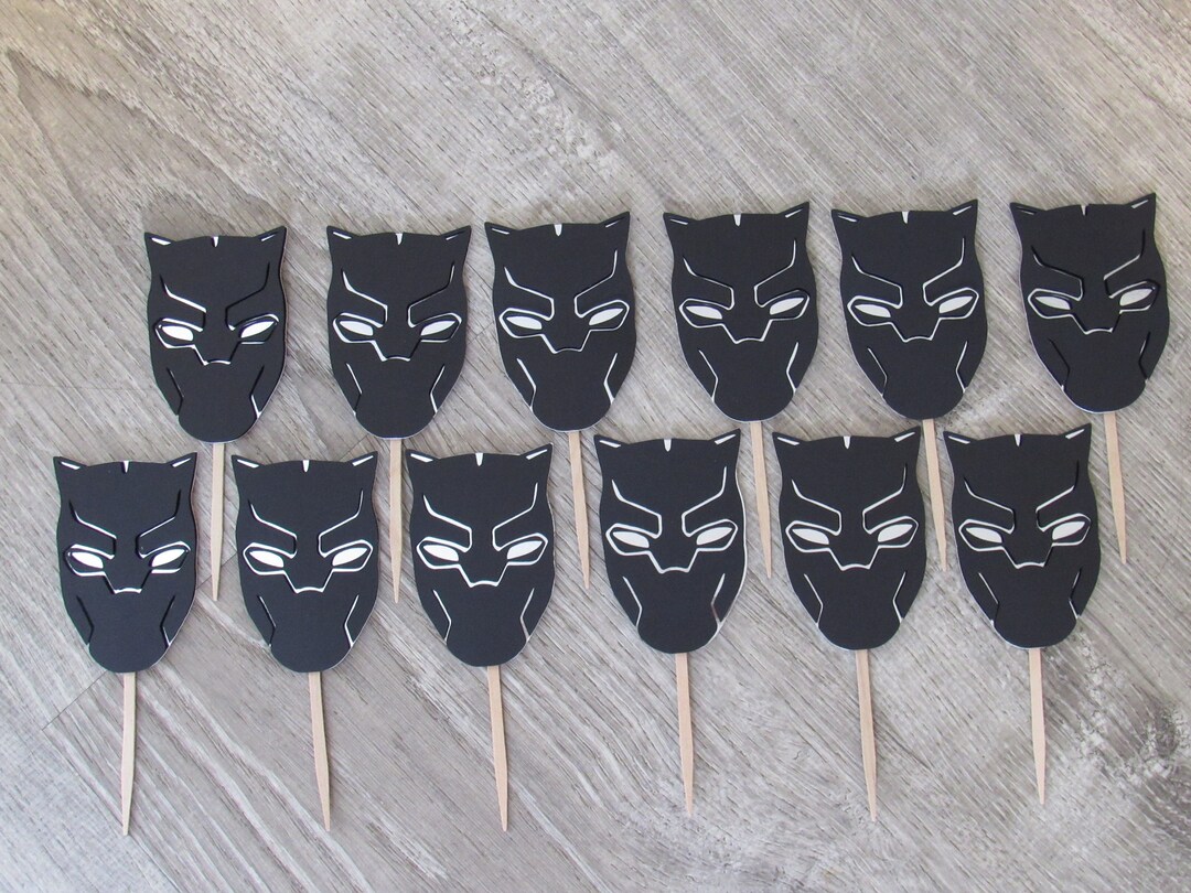 black-panther-cupcake-toppers-black-panther-birthday-party-wakanda-forever-party-avengers