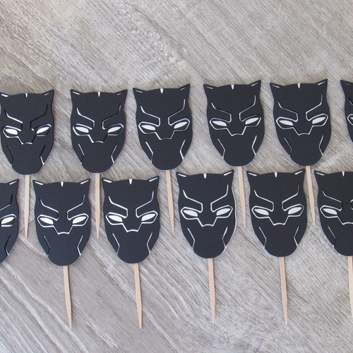 Black Panther Cupcake Toppers Black Panther Birthday Party - Etsy