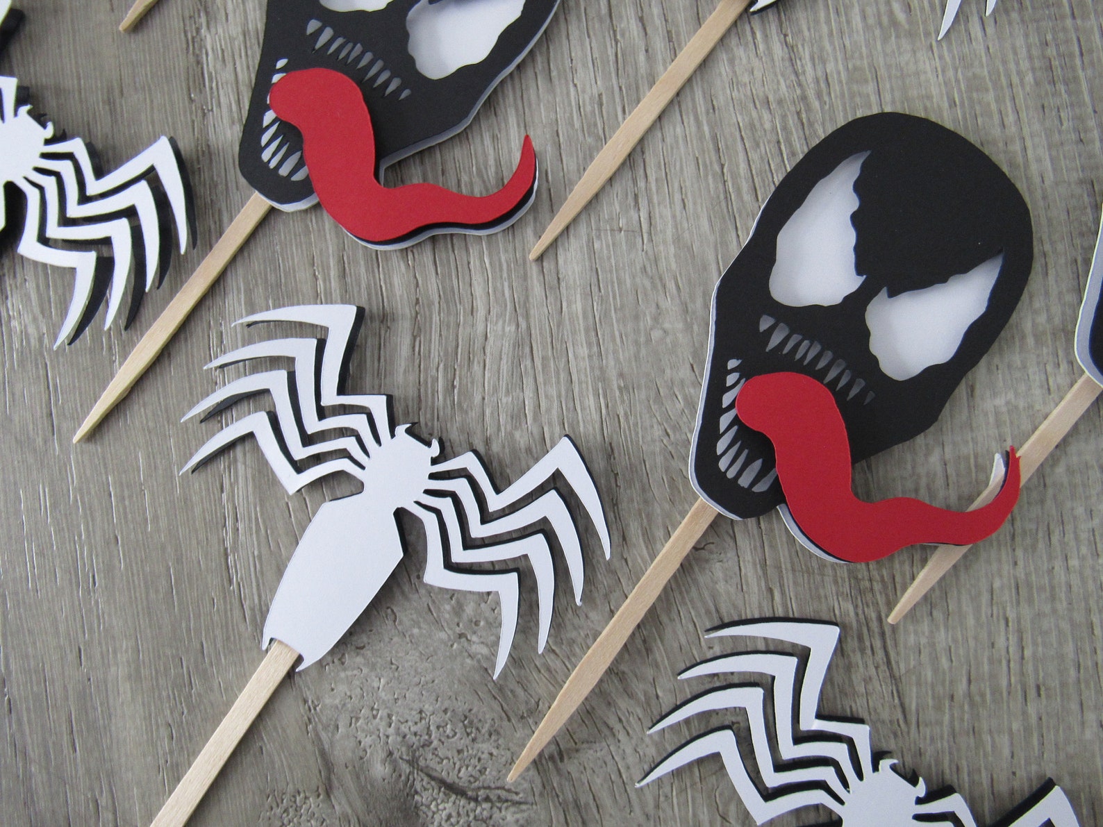 Venom Cupcake Topper Venom Birthday Spiderman Birthday Etsy Canada