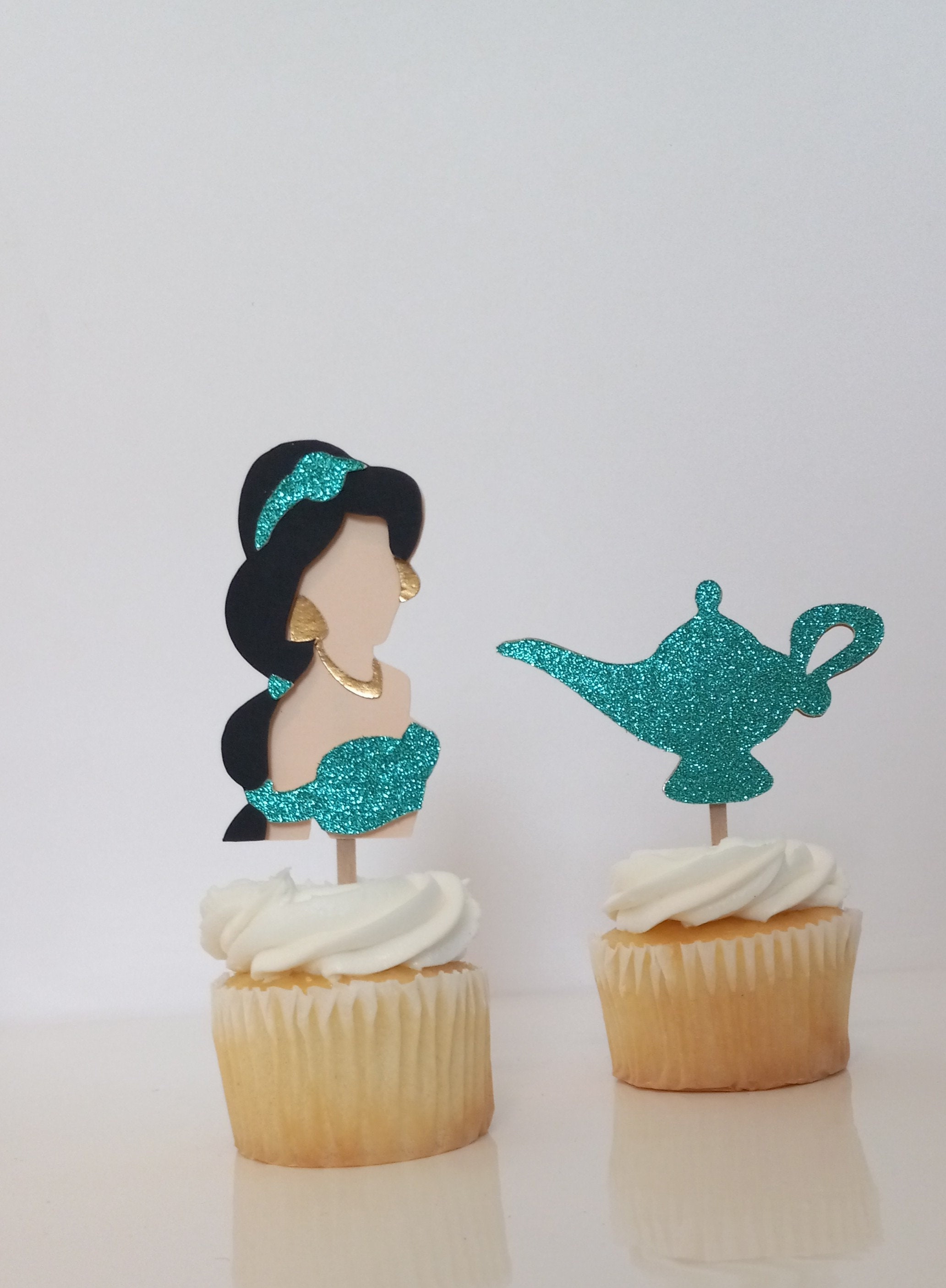 Princess Jasmine Cupcake Toppers Princess Jasmine Birthday Etsy