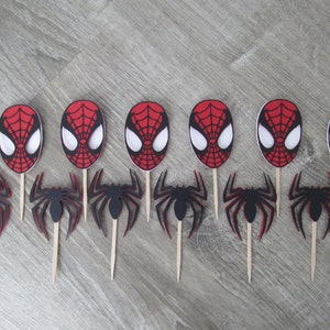 Spiderman Cupcake Toppers: Superhero Birthday Party Decorations
