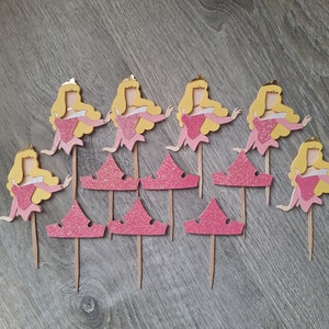 Princess Aurora Cupcake Toppers, Sleeping Beauty Theme, Princess Aurora Birthday Party