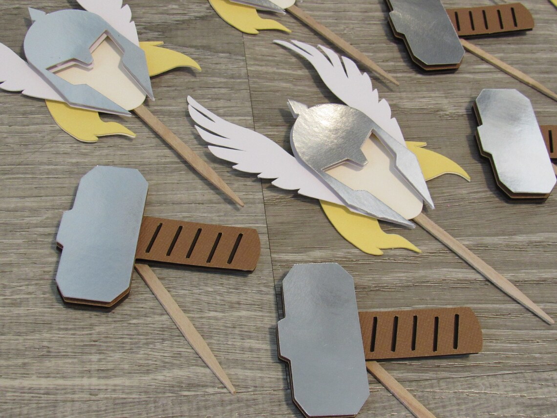 Thor Cupcake Toppers Mighty Thor Birthday Avengers Etsy