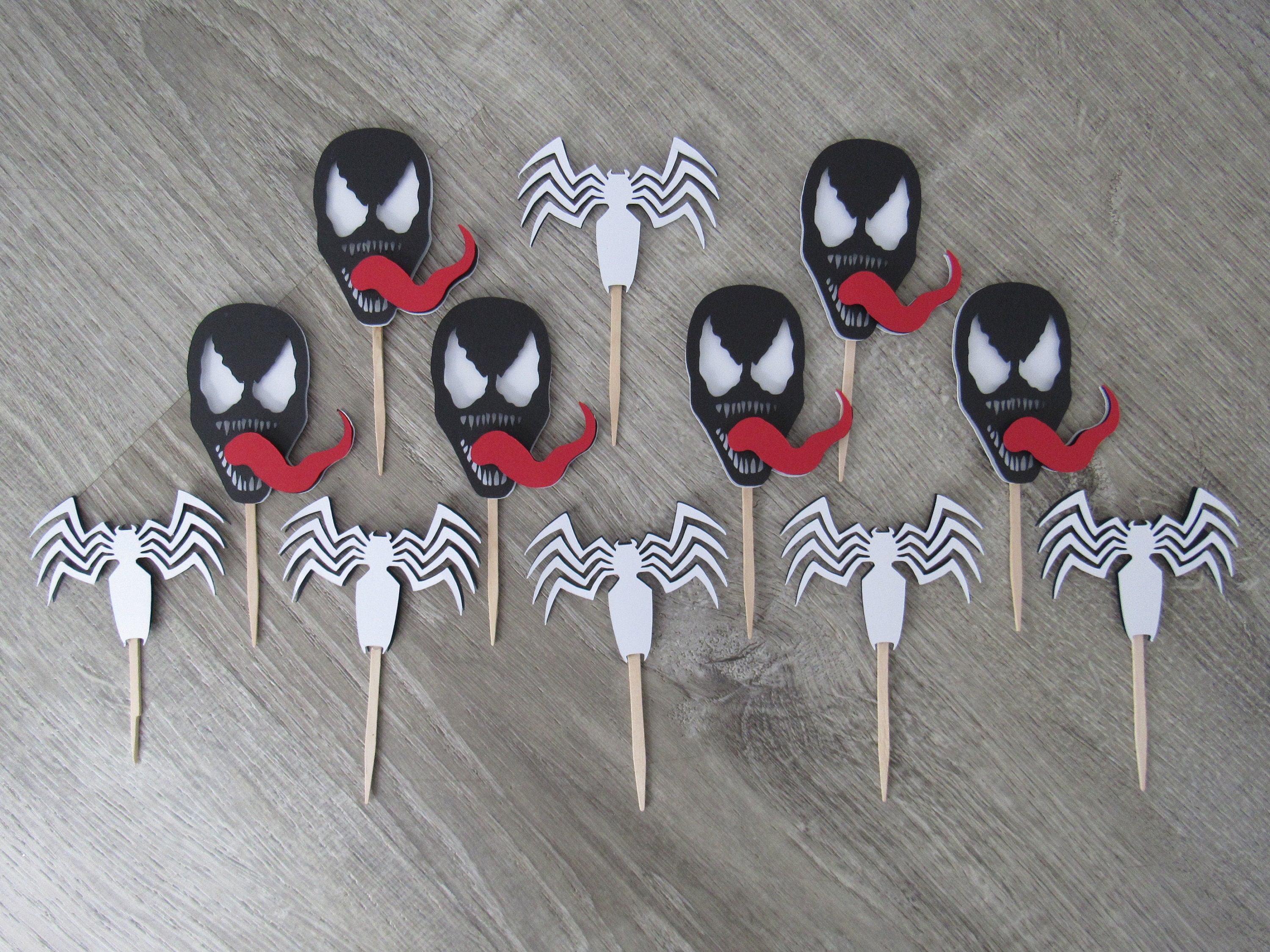 Venom Cupcake Topper Venom Birthday Spiderman Birthday Etsy Canada