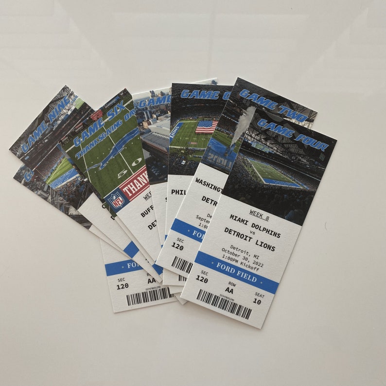 2022 LIONS Customizable Replica Season Ticket Stubs Complete Etsy