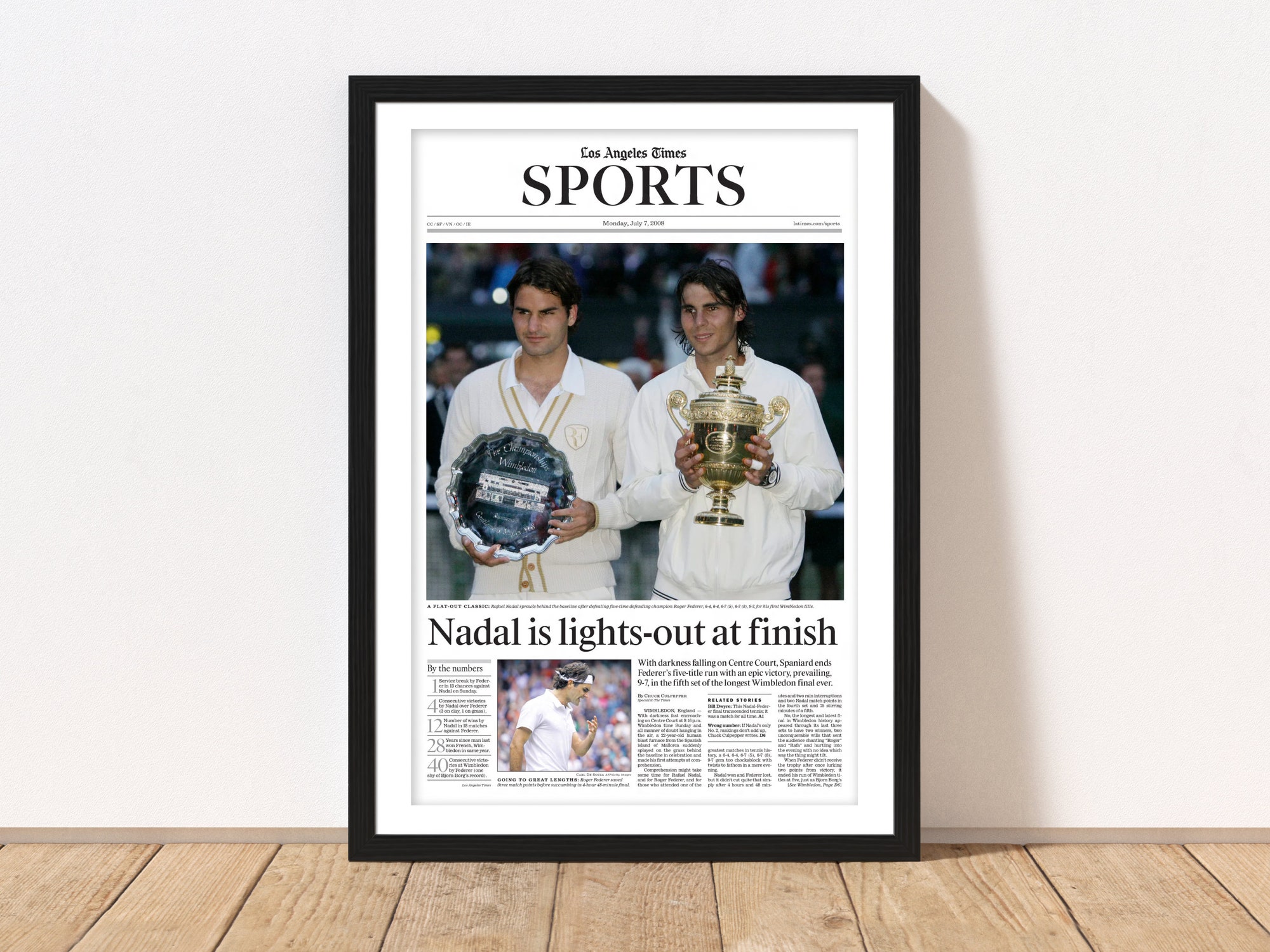 2008 Wimbledon Federer vs Nadal  Poster