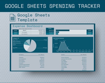 Google Sheets Spending Tracker | Expense Tracker Google Sheet | Expense Sheet Google Sheets | Google Sheets Monthly Expenses Template