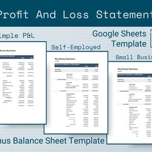 Template For Profit And Loss Statement | Profit And Loss Google Sheets Template | Template For Profit And Loss Statement For Self Employed