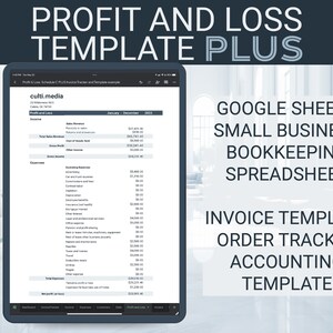 Profit and Loss Template Google Sheets Small Business Bookkeeping Spreadsheet Invoice Template Order Tracker Accounting Template