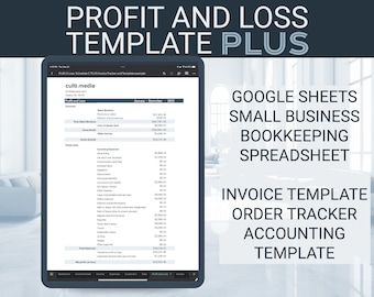 Profit and Loss Template Google Sheets Small Business Bookkeeping Spreadsheet Invoice Template Order Tracker Accounting Template