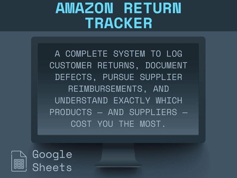 Amazon Return Tracker | FBA Defect & Reimbursement Log | Supplier Quality Tracer | Amazon Seller Spreadsheet bild 2
