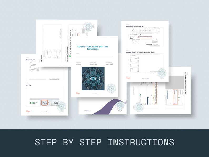 Construction Company Profit And Loss Statement, Profit And Loss Template Google Sheets, Bookkeeping Template, Income Statement Template image 7