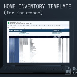 Inventory for Home Insurance | Google Sheets Home Inventory Template | Home Inventory Spreadsheet | Household Organizer In Case of Emergency