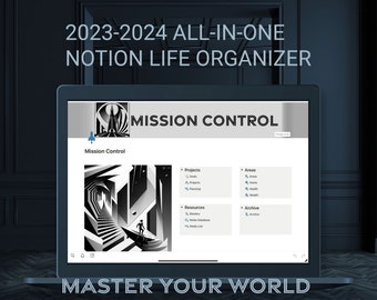 Notion Template All In One Life Organizer: Planning, Projects, Home, Health, Wealth, and Personal Growth - 2023-2024 Notion Life Planner