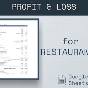 Profit And Loss Statement For Restaurant | Income Statement For Restaurants |  Restaurant Income Statement | Restaurant Profit And Loss