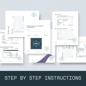 Puede incluir: Un conjunto de ocho p&aacute;ginas con instrucciones para un estado de resultados para agentes inmobiliarios. Las p&aacute;ginas est&aacute;n impresas en blanco y negro y presentan un gr&aacute;fico de ojo estilizado.