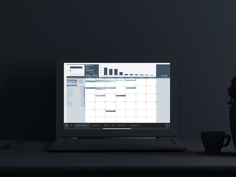 Google Sheets Bill Tracker Template Monthly Bill Tracker Etsy