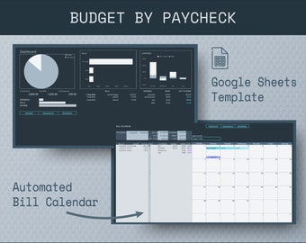 Paycheck Budget Template | Budgeting Spreadsheet | Biweekly Budget Template Google Sheets | Google Sheet Bookkeeping Template Budget Planner