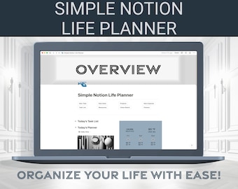 2023 - 2024 Simple Notion Life Planner | All-in-One Dashboard | Personal Planner | Habit Tracker | Aesthetic, Editable & Beginner-Friendly