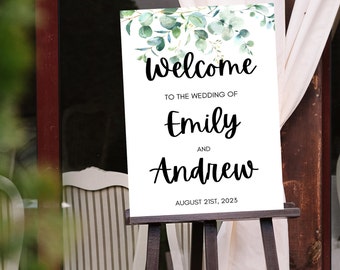 Minimalist Wedding Welcome Sign, Welcome Wedding Sign, Script Wedding Welcome Sign, Modern Wedding Signs, Large Wedding Sign