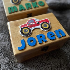 Boys treasure Box | Gift for boys | Personalized treasure Box  | Unique Gift For boys | monster trucks  | bank for boys | keepsake box