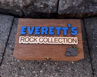Rock Collecting Box Large | Personalized Rock Collection Box | Kids Rock Collection | Kid Gift Idea